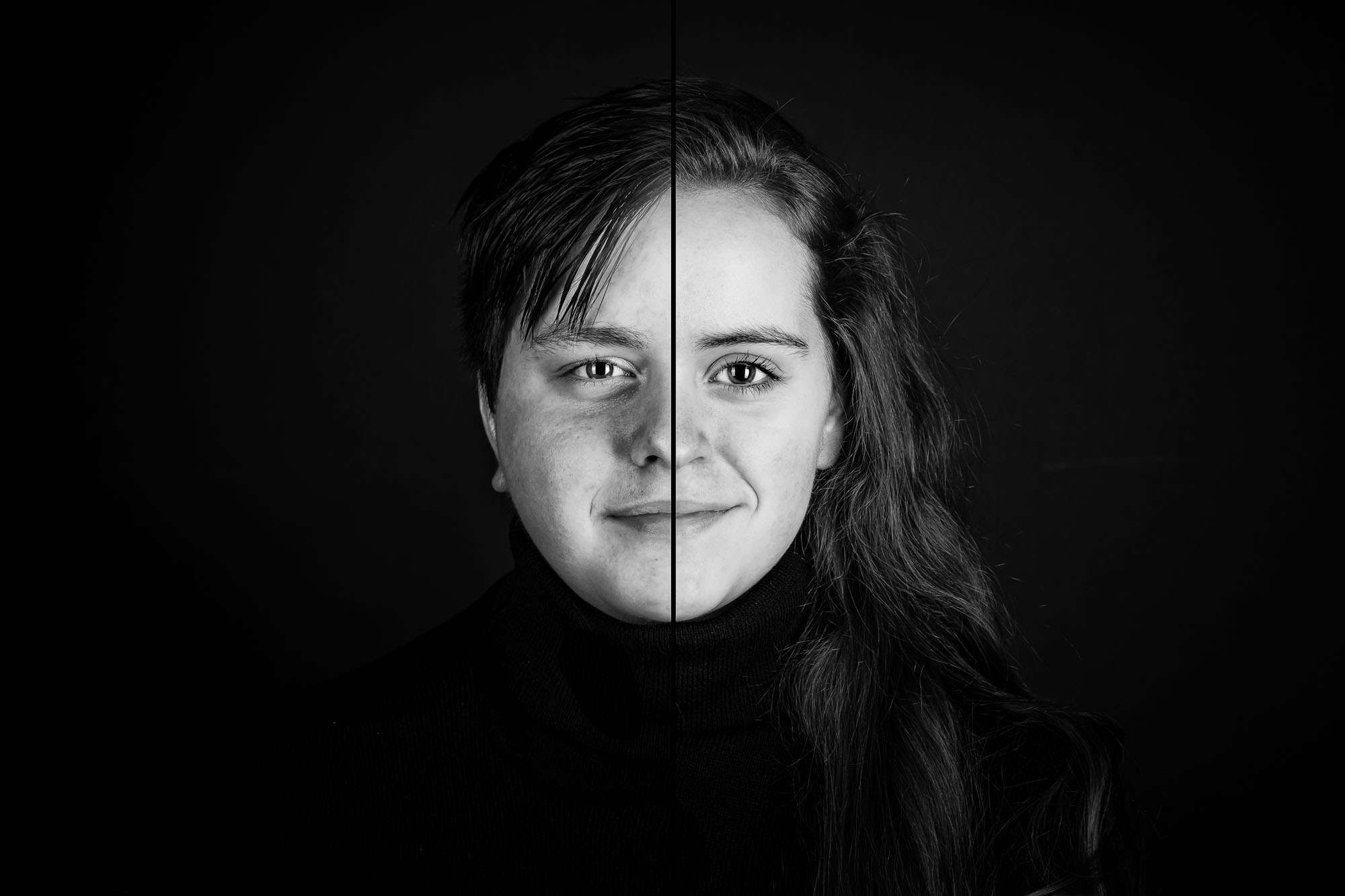 Fusion Portret Fotoshoot 2 in 1 Fusion portret. Twee gezichten verwerkt in één uniek fotokunstwerk