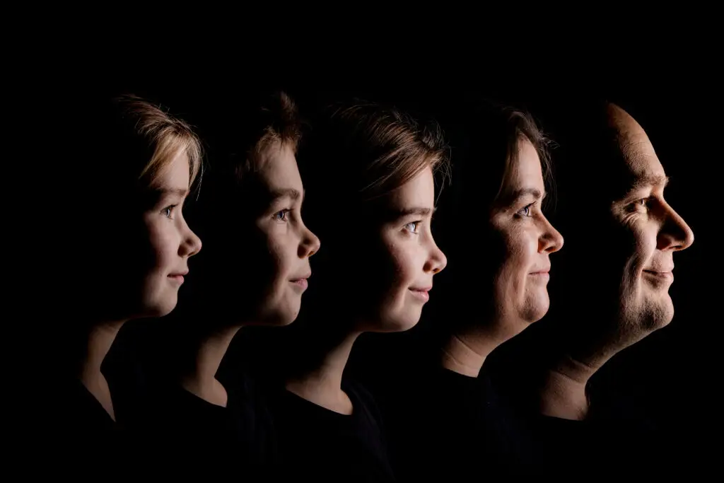 Fusion Side Portret van het gezin // Generatie Zijkant Foto Familie