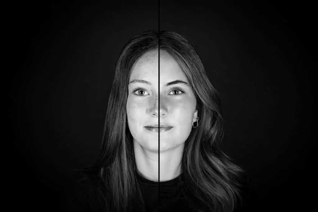 2 in 1 Portret Fotoshoot. Twee gezichten één verhaal. Duo portret van twee zussen.
